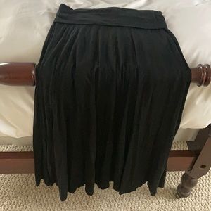 Black cotton long flowing jersey skirt